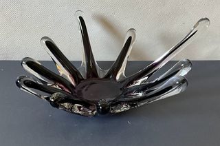 Vaso vetro veneziano nero viola