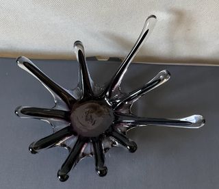 Vaso vetro veneziano nero viola