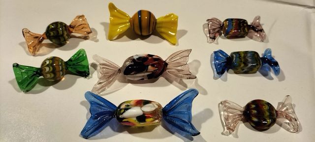 8 Confetti vetro colorati