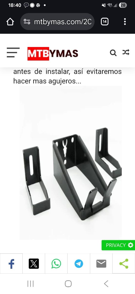 Soporte Bicicleta Pared ZAMURANO 2 unidades