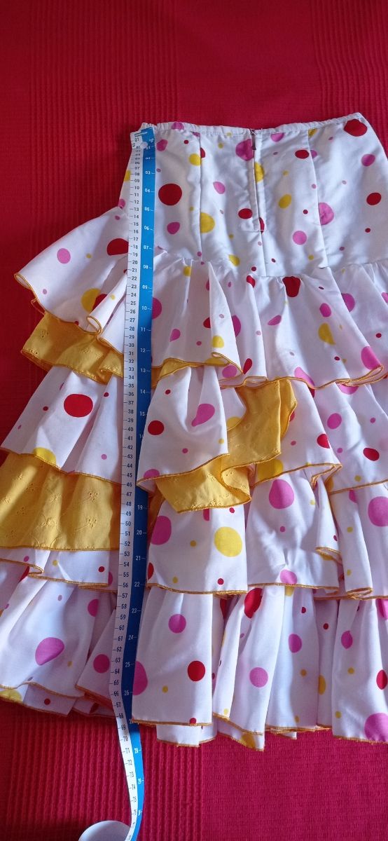 Traje Flamenca niña blanco-amarillo