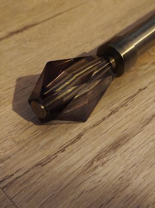 Bastone per tende con bordo - marrone, oro