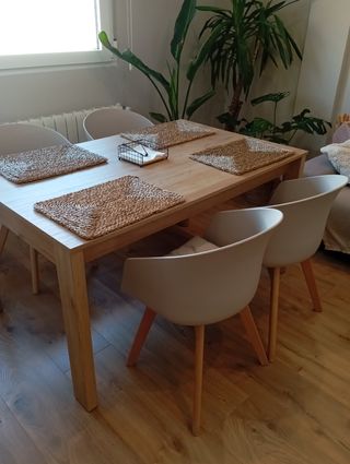 4 Sillas Comedor Gris - Madera
