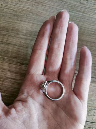 Anillo Swarovski cristal blanco y plateado