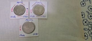 Vendo 3 Monedas 50 Pesetas Años 1975 y 1980