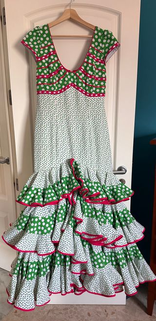 Traje Flamenca lunares verde