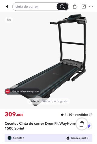Cinta correr plegable Drumfit Cecotec