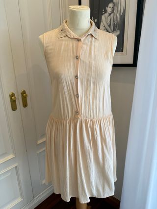 Vestido Zara beige - Talla M