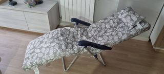 Lote de 2 Tumbonas plegables gris aluminio