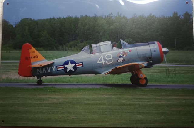 Cartel metálico avión North American T-6 Texan