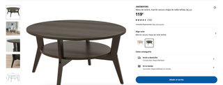 Mesa centro redonda IKEA JAKOBSFORS - Negra