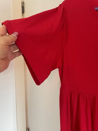 Vestido rojo TALLA GRANDE verano punto gofrado