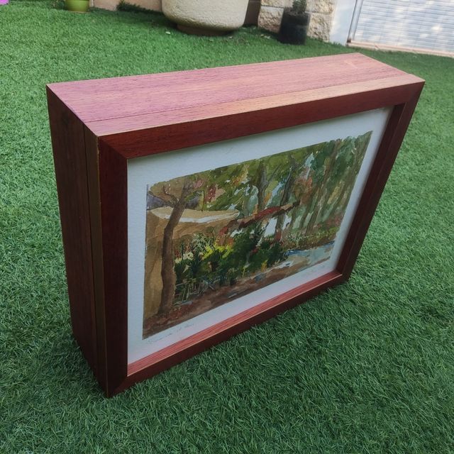 Cubre contador luz. Cuadro acuarela: Mercado flor