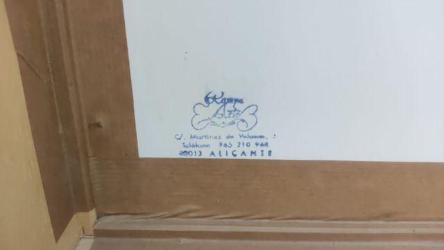 Cubre contador luz. Cuadro acuarela: Mercado flor