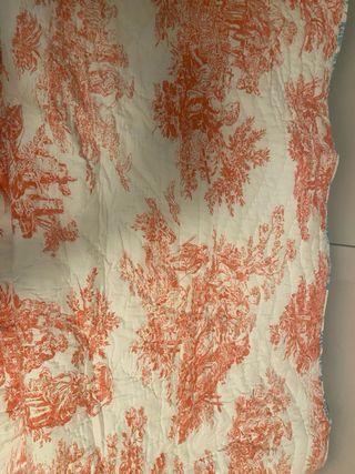 Colcha Bouti - Naranja y Azul con cojin a juego .