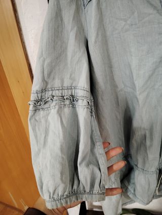 Blusa Blanco M - Azul claro