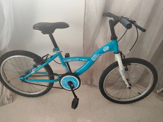 Bicicleta niño 20" azul y blanca