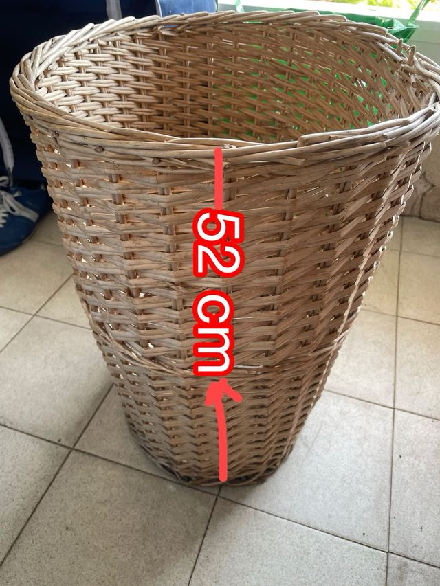 Cesta mimbre beige 52cm