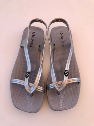 Sandali Superga argento