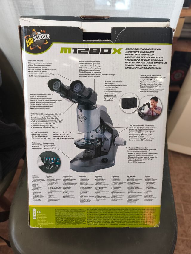 Microscopio binocular Edu Science 40x-1280x