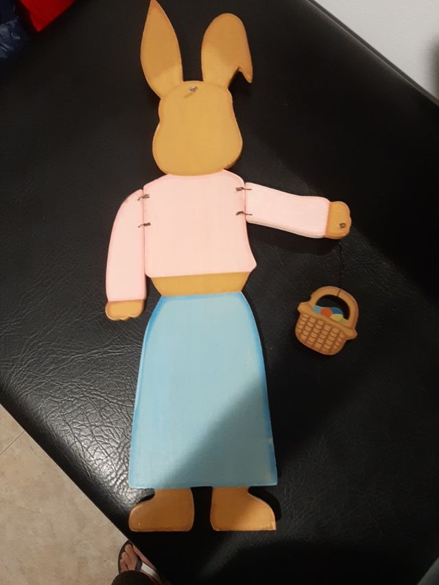 Conejo madera Pascua Decoración