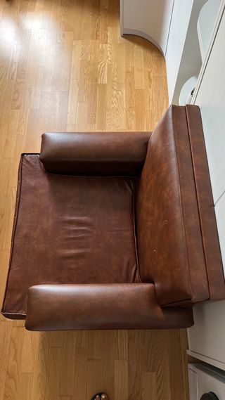 Sillón vintage marrón de cuero