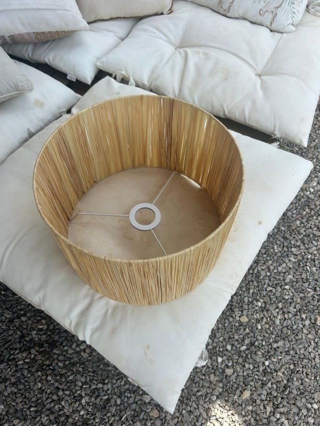 2 Pantallas de lámpara fibra natural beige