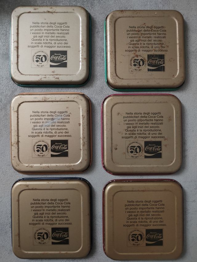 6 Sottobicchieri CocaCola anni 70/80
