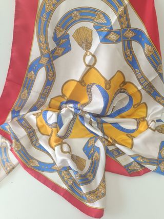 Pañuelo seda Celine azul-amarillo