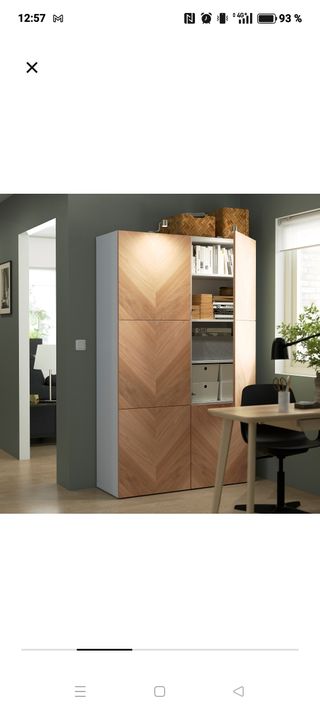 Armario madera blanco-marrón de ikea.