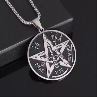 Collar Tetragramaton - Plata/Negro