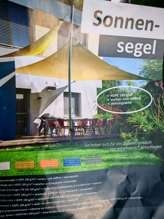 Toldo Vela HDPE 180g/m²