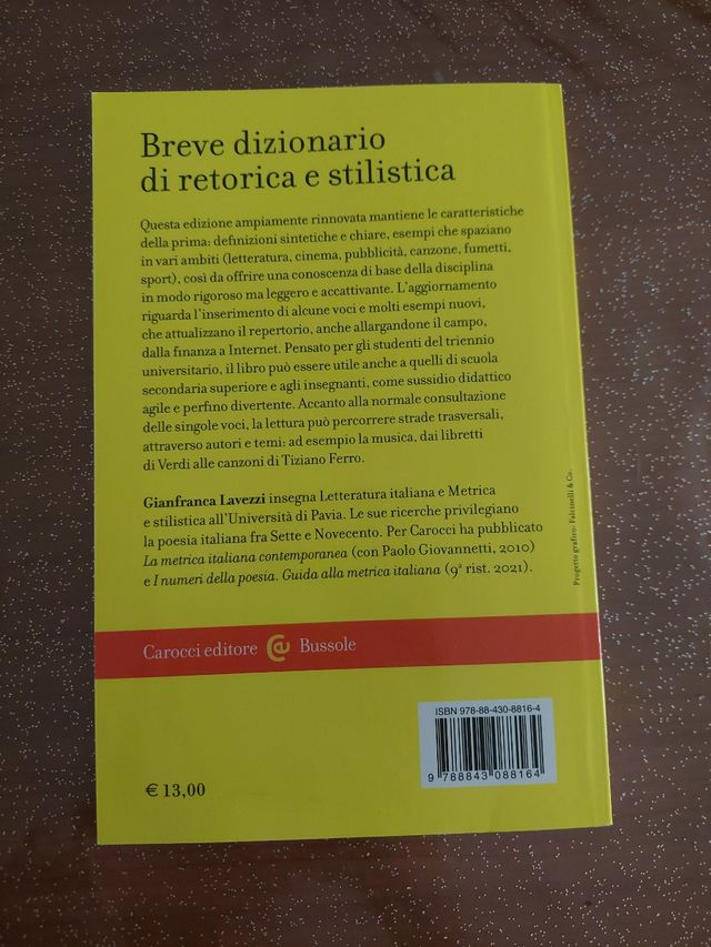 Breve Dizionario Di Retorica E Stilistica
