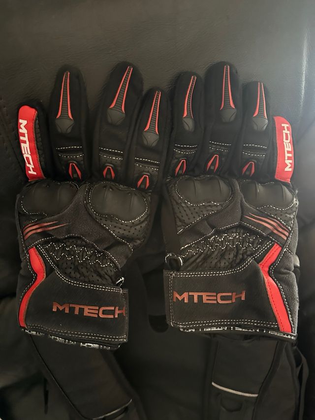 Guantes moto MTECH - Piel - Negro/Rojo