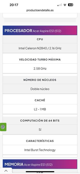 Portátil Acer negro