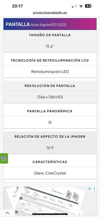 Portátil Acer negro