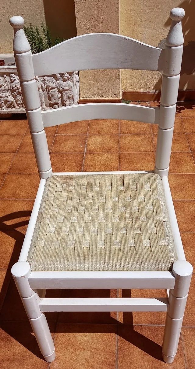 OFERTA!! 2 Sillas Madera Rústicas Blancas