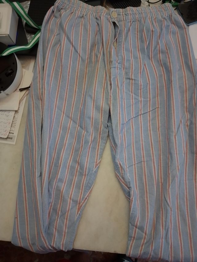 Pijama rayas azul-rosa T-L