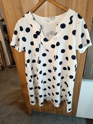 Vestido Sfera blanco lunares y topos 