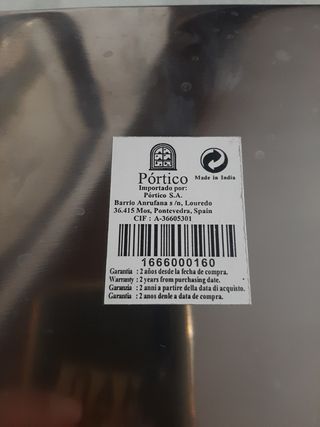 2 Bandejas Portico rectangulares beige y plata