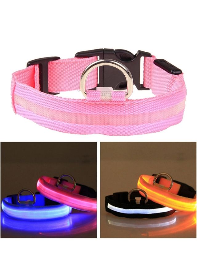Collar LED rosa para perro - Talla M