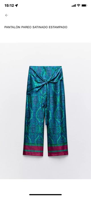 Pantalón Pareo Zara | Azul-Verde