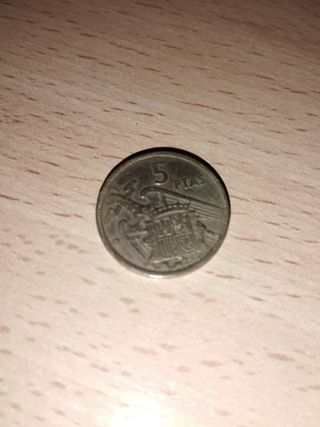 Moneda 5 pesetas España 1957