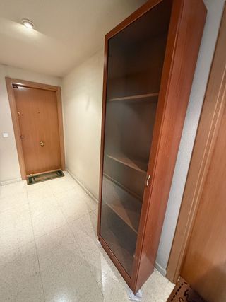 Vitrina de madera con puerta de cristal