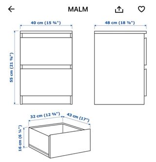 Cama matrimonio IKEA MALM 160x200 y mesita noche
