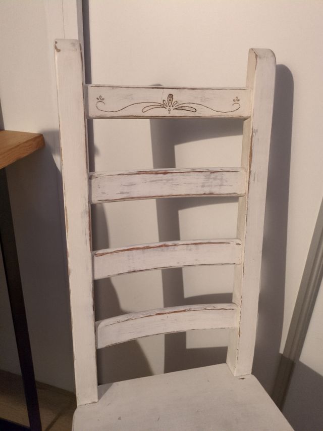 Silla madera Shabby Chic con grabado