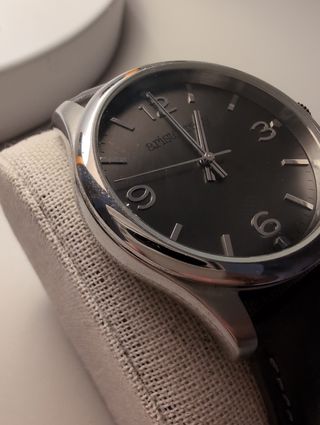 Reloj Aristocracy - Negro y Plata correa de piel