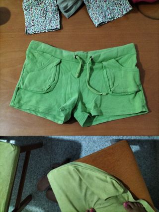 Shorts azules de lino