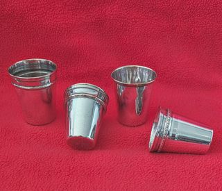 4 bicchieri antichi in alpaca in argento del XX secolo