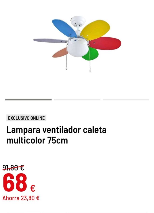 Lampara ventilador multicolor 75cm